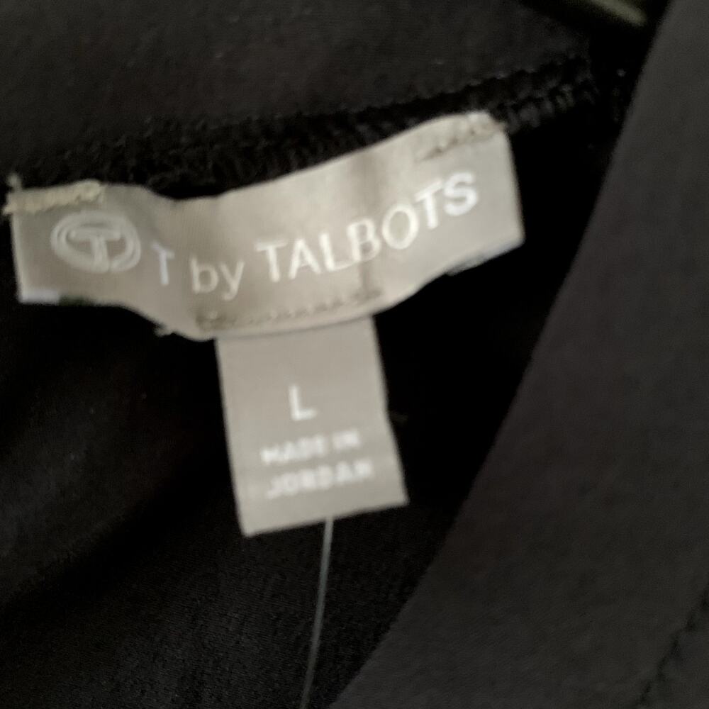 T by Talbots Top Black Performance Tank Athletic Sport Sleeveless Stretch L NWT - Picture 2 of 8